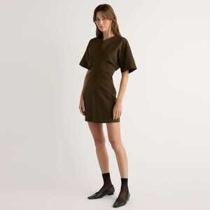 Modern Citizen Fiore Ruched V-Neck Mini Dress Size XLOlive Brown / XL